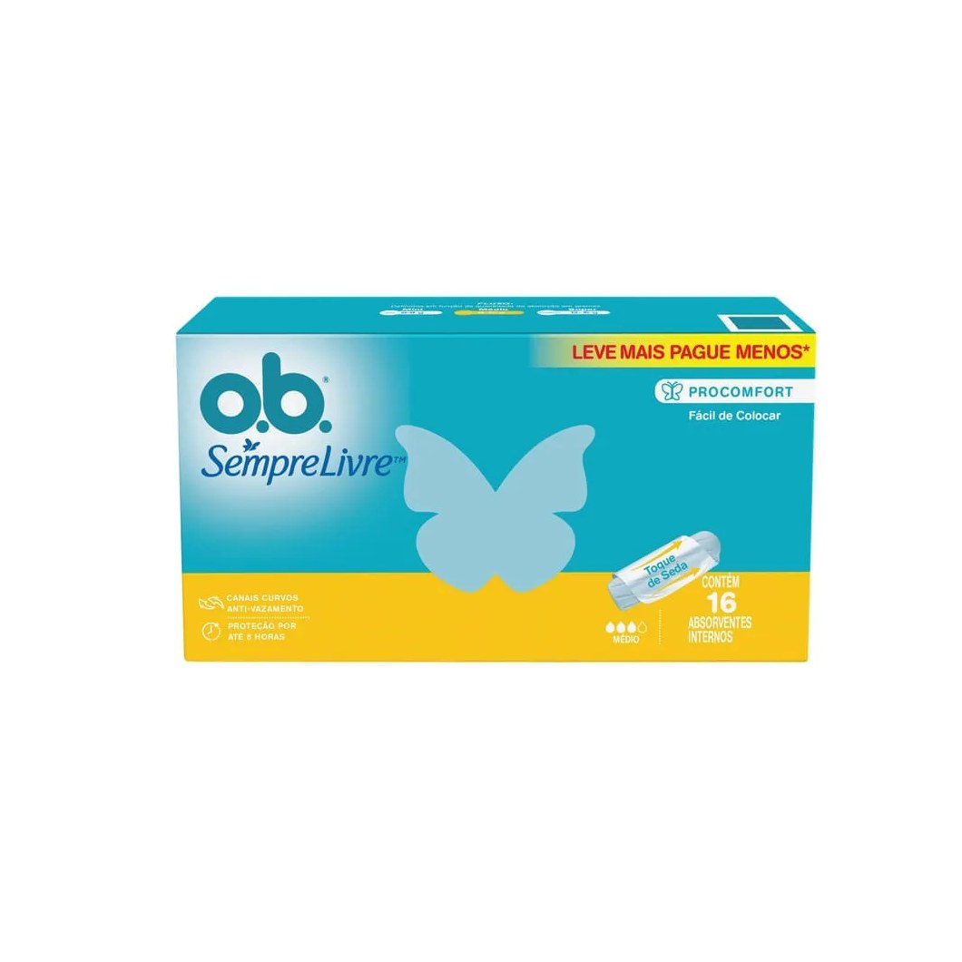 Absorvente Interno O.b. Sempre Livre Médio 16 Unidades