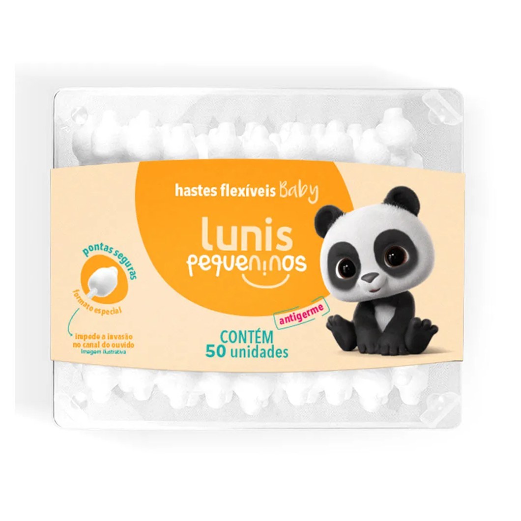 Hastes Flexiveis Lunis Pequeninos Pote Com 50 Unidades