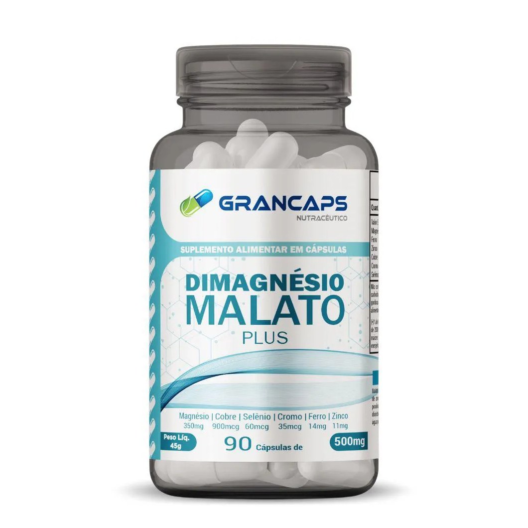 Magnésio Dimalato Plus 90 cápsulas 500mg Grancaps