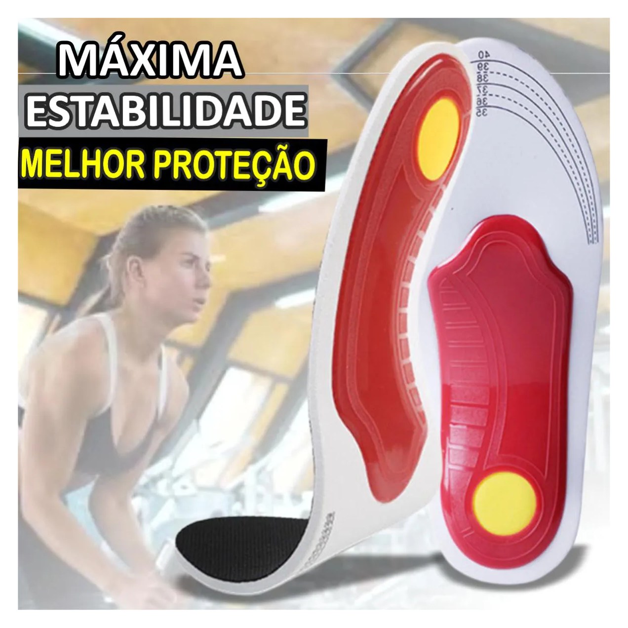 Palmilha Ortopédica Tratamento Pé Chato Fascite Plantar Esporão Original 1par 35a40