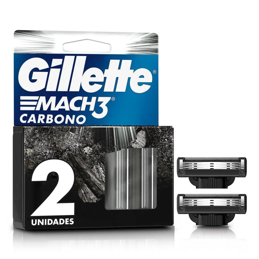 Carga Gillete Mach3 Carbono C/ 2 Unidades