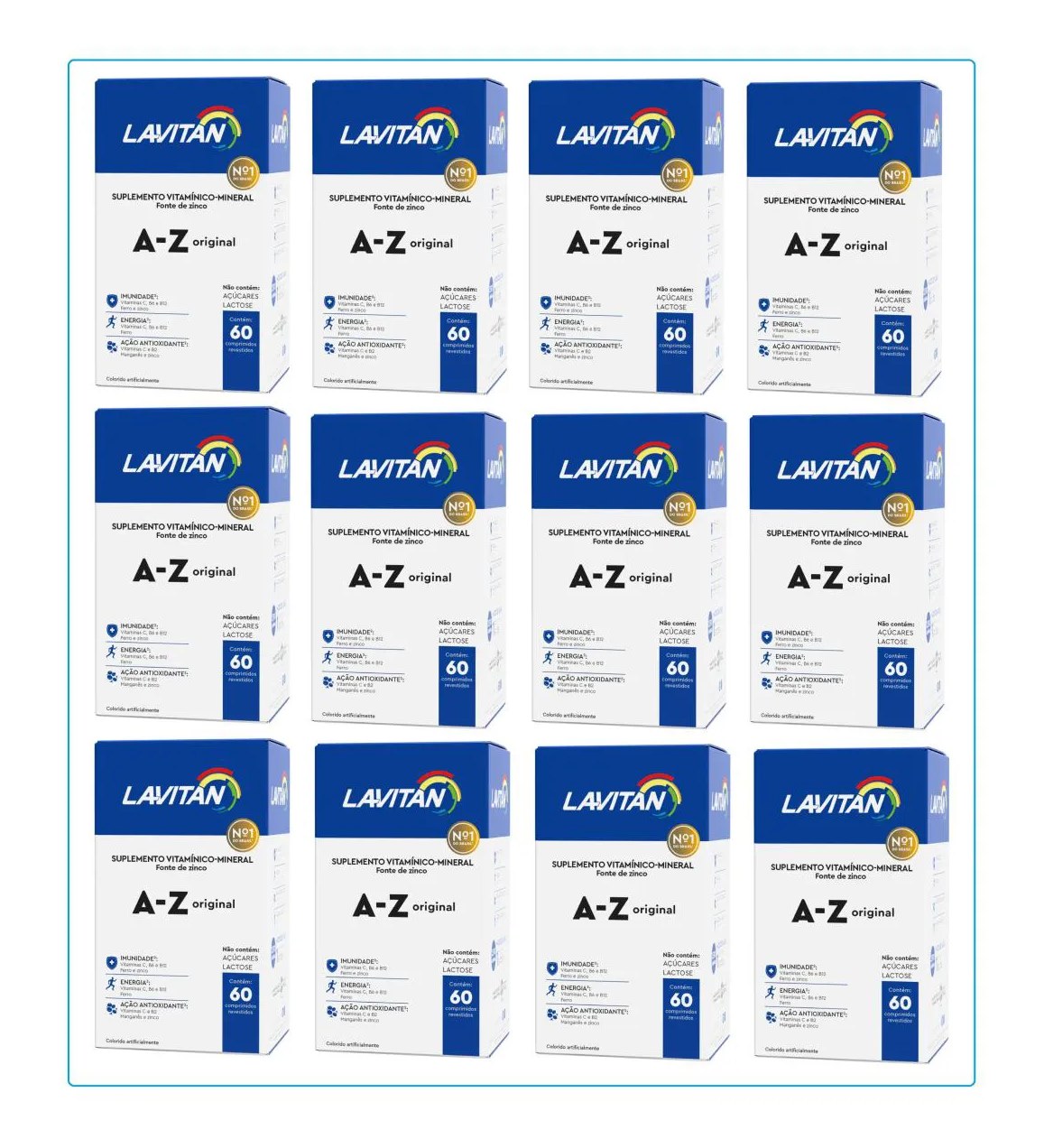 Kit 12 Lavitan A-Z Original Suplemento Com 60 Caps - Cimed