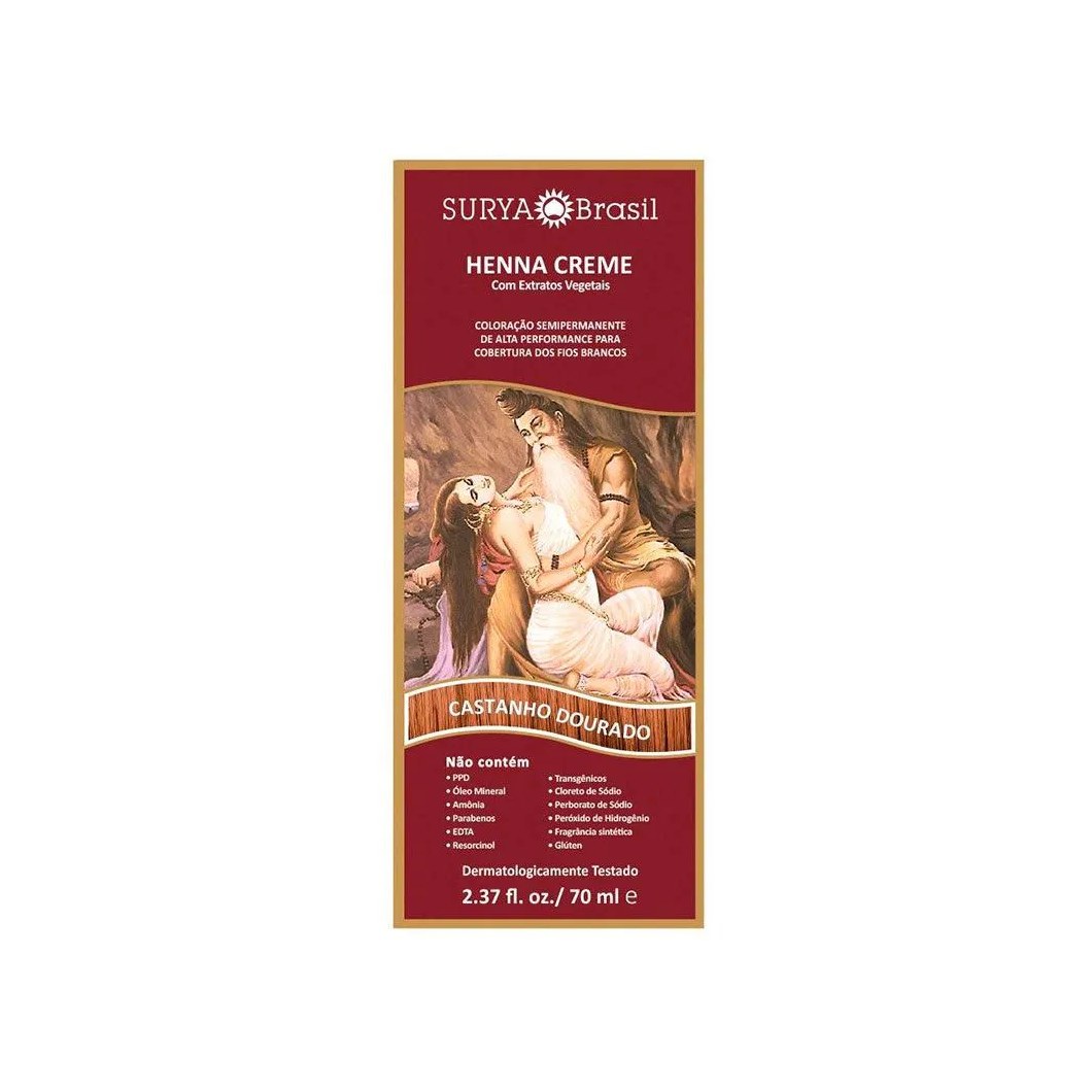 Henna Creme Natural Surya Castanho Dourado