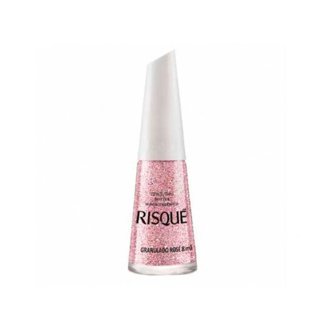 Esmalte Risque Glitter Granulado Rose