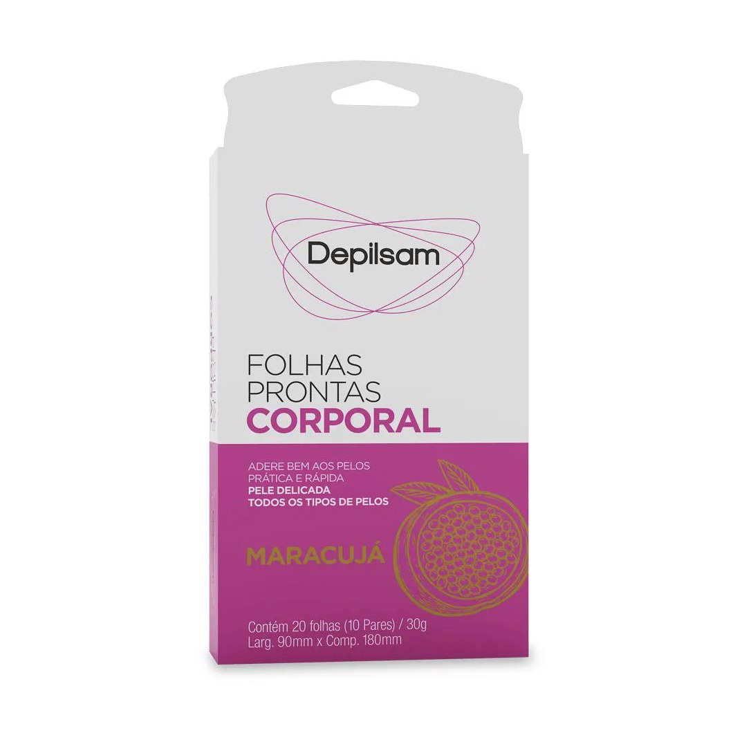 Folhas Prontas Corporal Depilsam Maracujá 10 Pares
