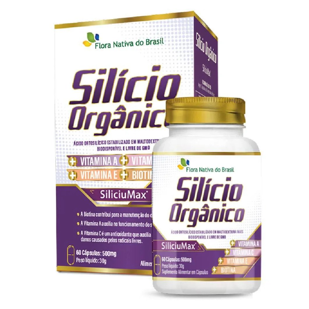 Silício Orgânico Siliciumax® + Vitaminas 500mg 60 cápsulas - Flora Nativa