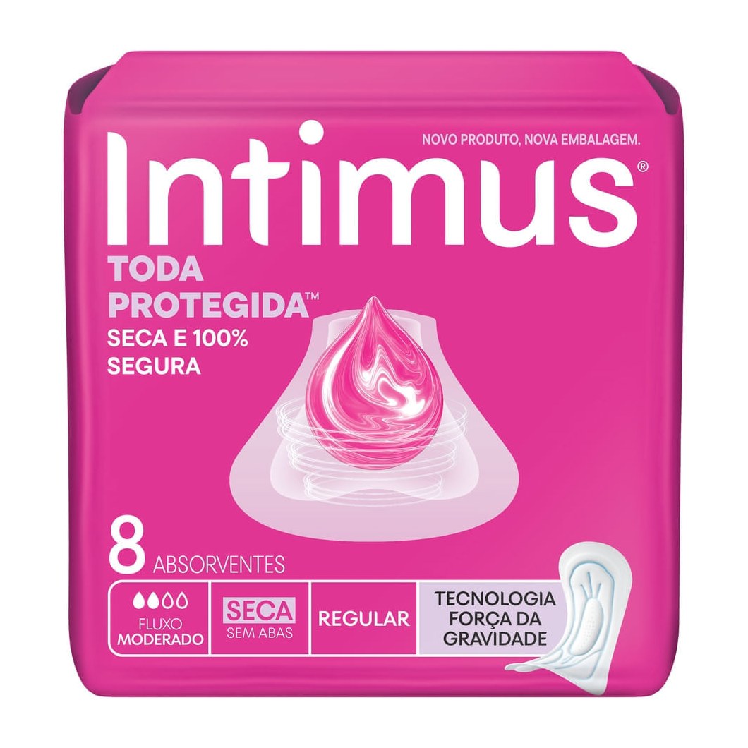Absorvente Intimus Toda Protegida Sem Abas Seca 8 Unidades