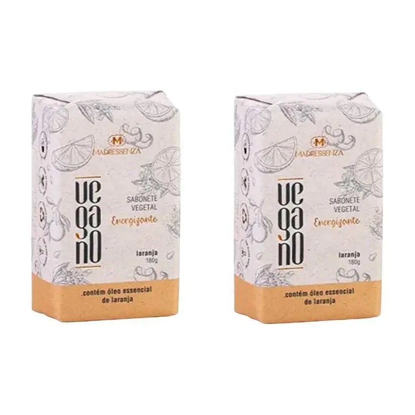 Kit 2 Sabonetes em Barra Vegano Laranja Madressenza 180g