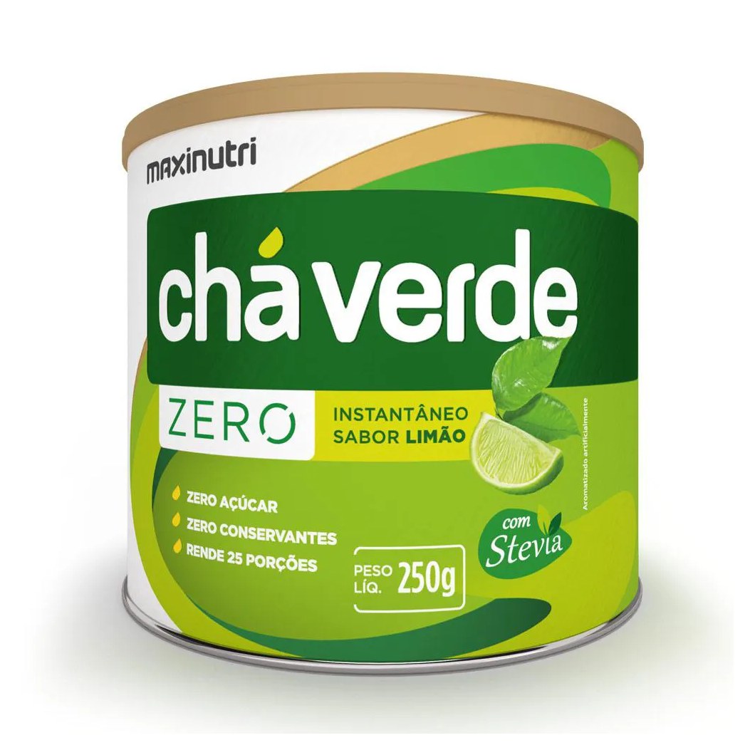 Chá Verde Solúvel Zero Calorias Sabor Limão 250g Maxinutri