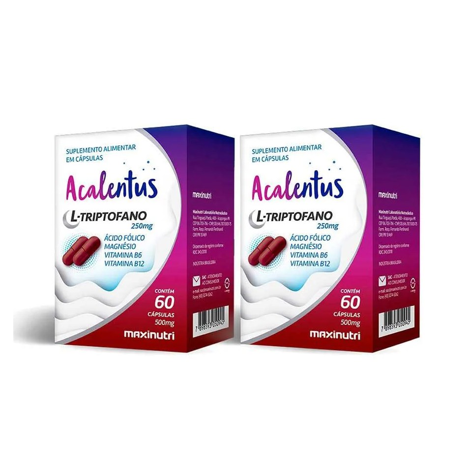 Kit 2 Acalentus L-triptofano 60 Cápsulas Maxinutri