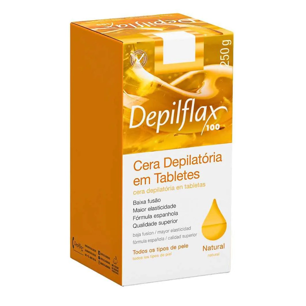 Cera Quente Depilatória Depilflax Natural 250g