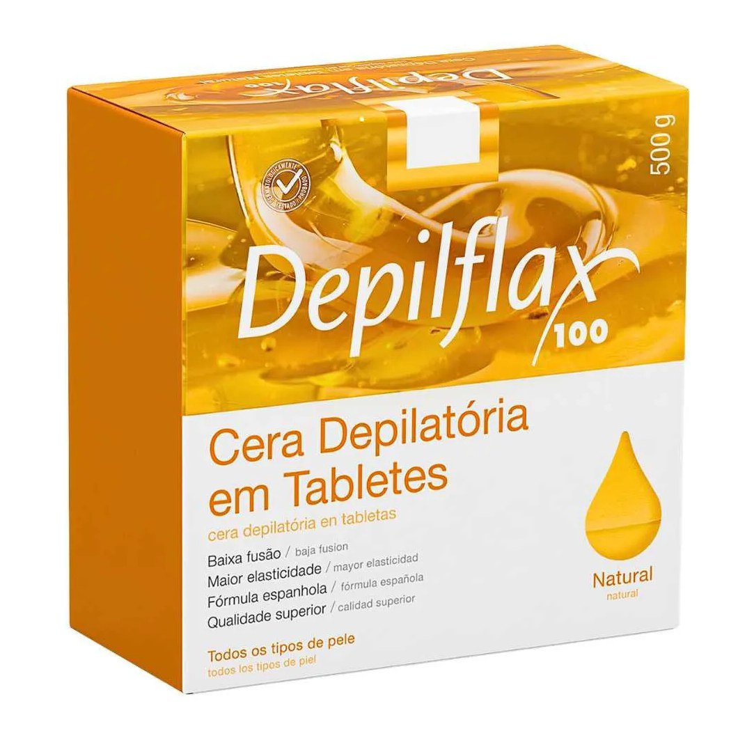 Cera Quente Depilatória Depilflax Natural 500g