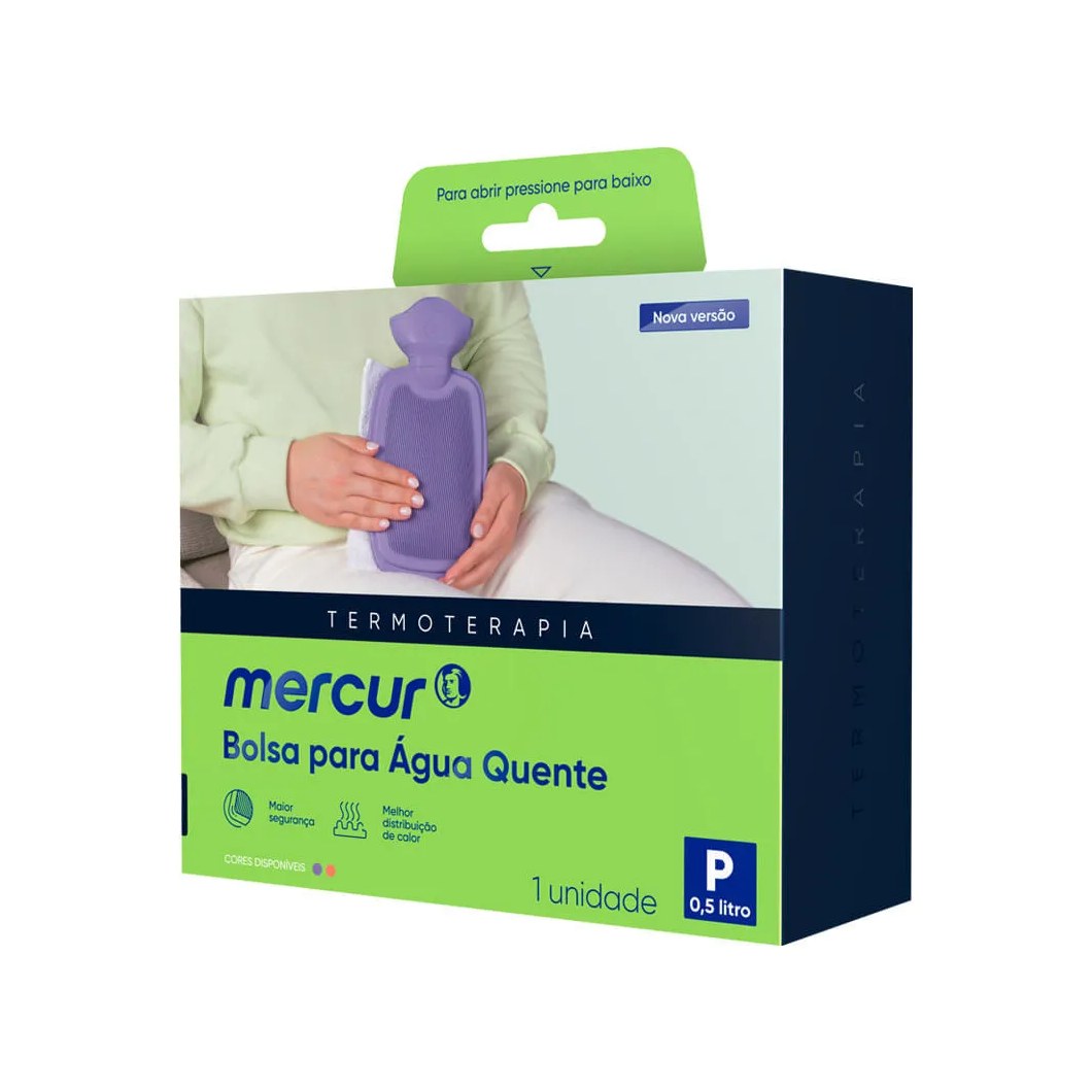 Bolsa Para Agua Quente Mercur Termoterapia P 500ml Lilas Com 1 Unidade