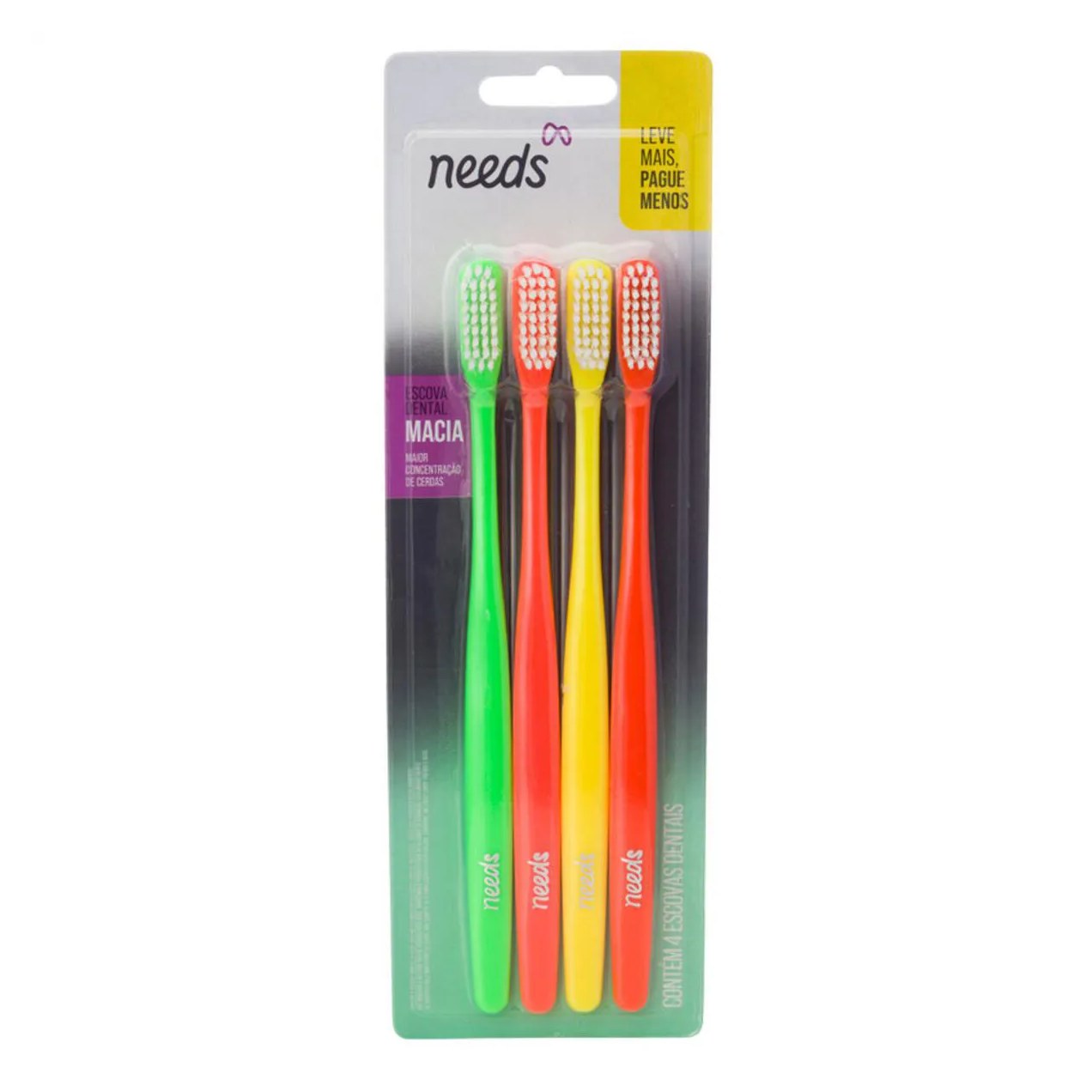Escova de Dente Needs Macias 4 Unidades