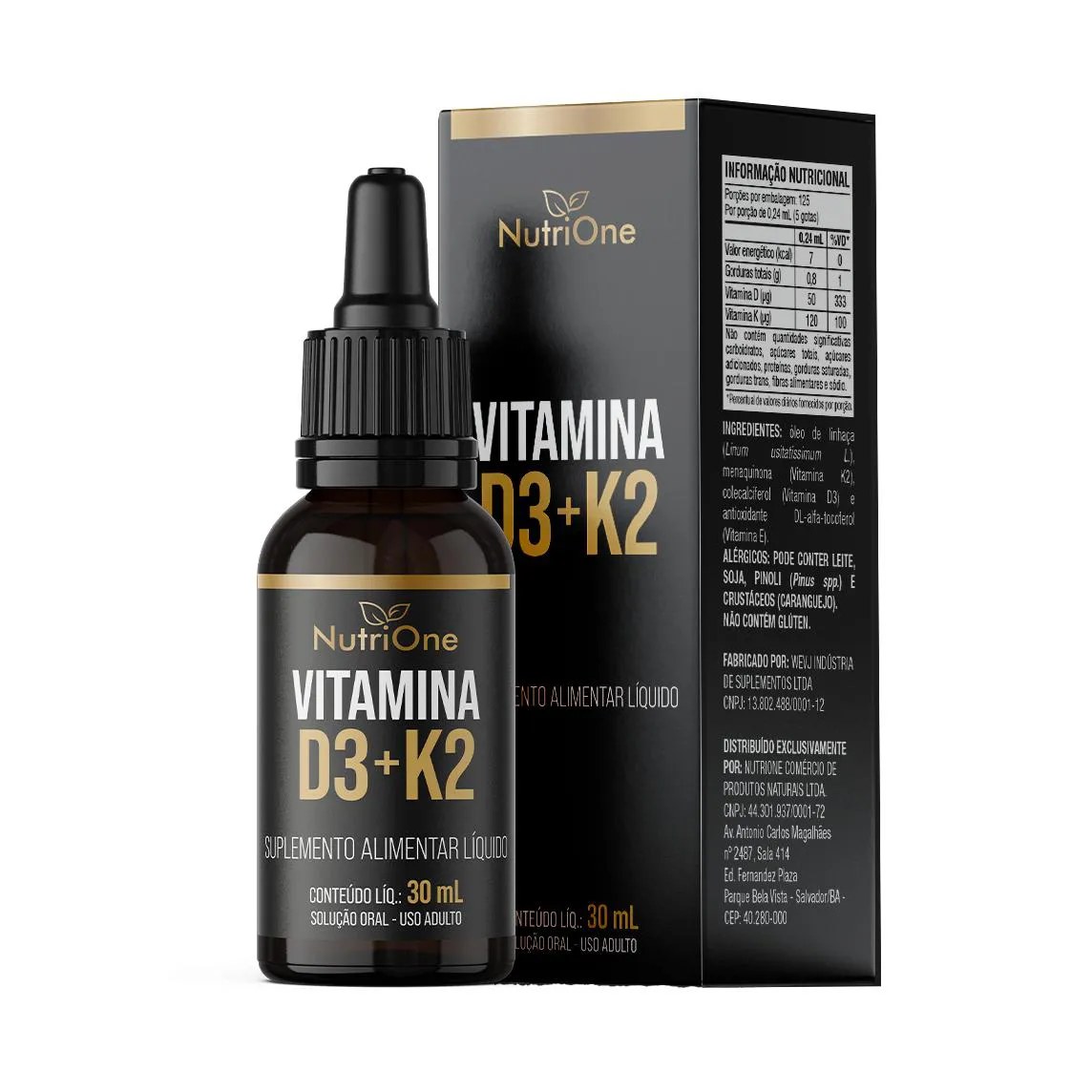 Vit. D3 2.000Ui + K2 Mk7 120Mcg Gotas 120 Doses - Nutrione