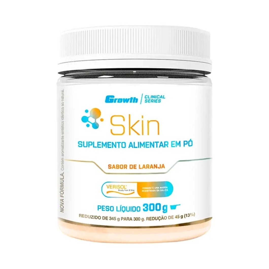 Growth Skin Colágeno Tipo 1 + Colágeno Verisol + Ácido Hialurônico + Vitamina C 300g