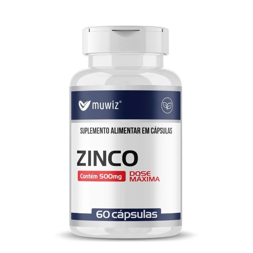 Zinco Quelato 60 cápsulas 500MG Muwiz