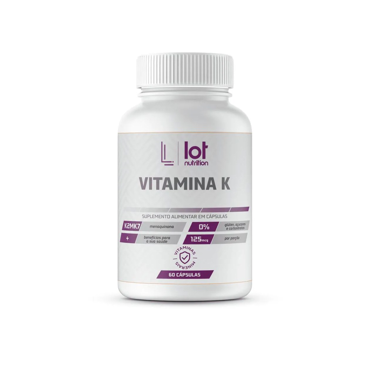Vitamina K2 125mcg 60 cápsulas Lot Nutrition