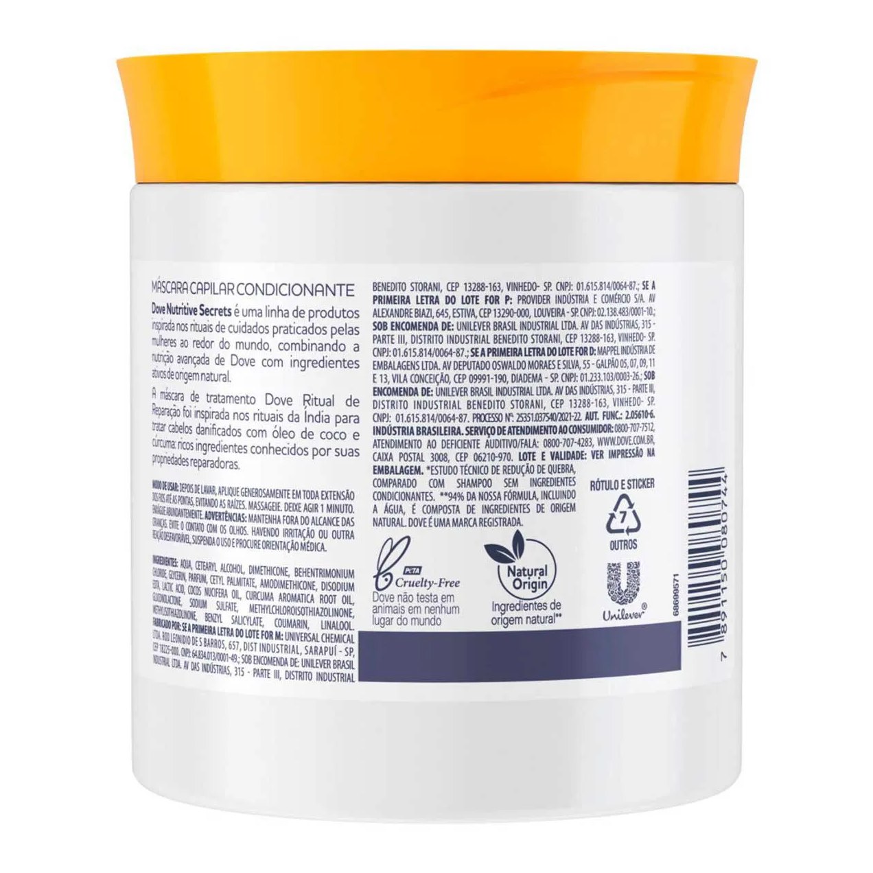 Máscara de Tratamento Dove Ritual de Reparação 500g