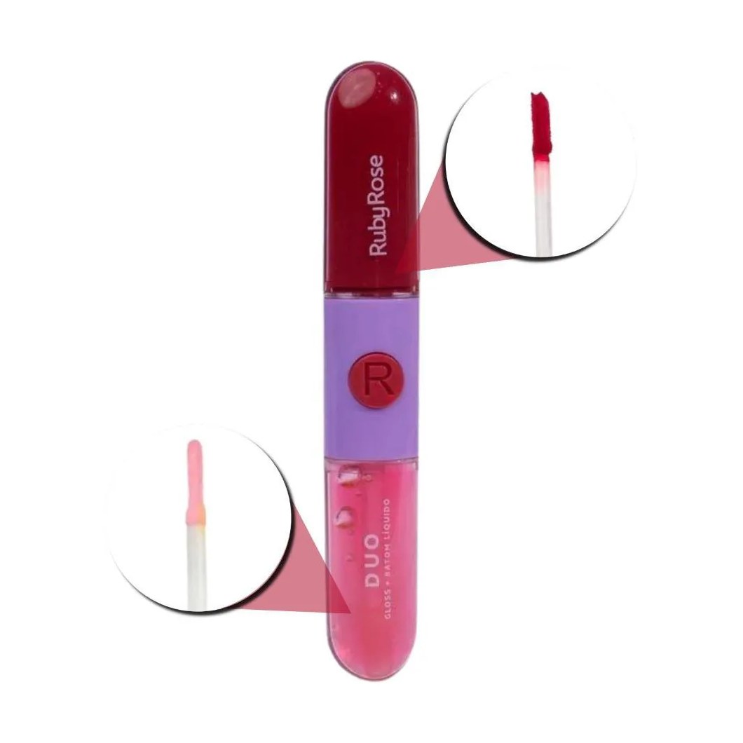Gloss + Batom Líquido Duo Ruby Rose Ld09 9,6g
