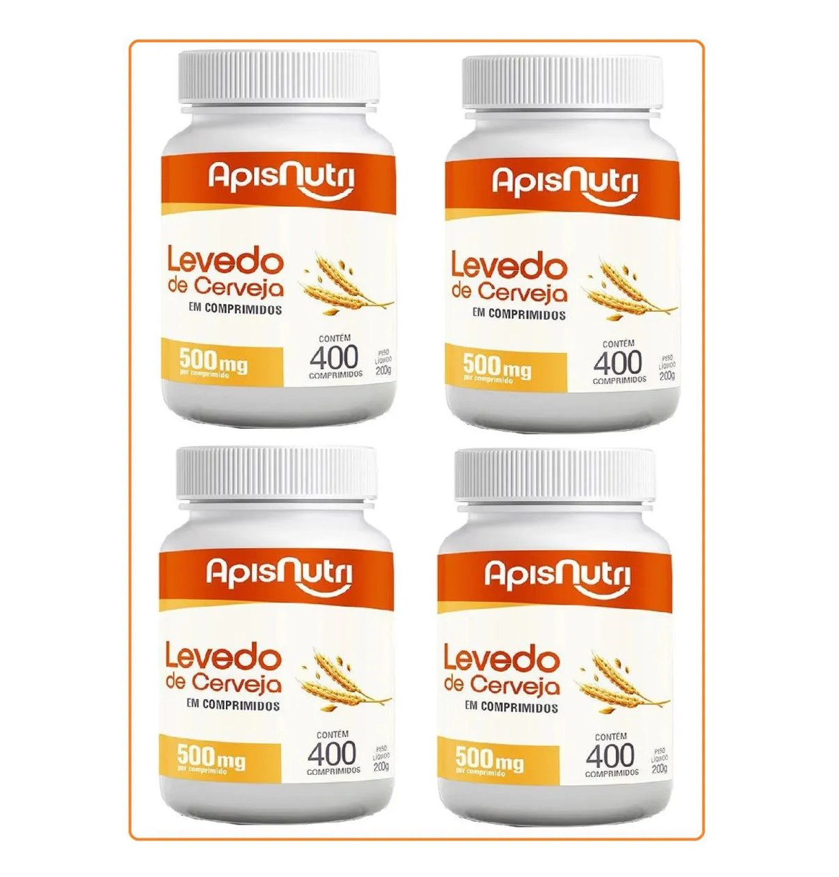 Kit 4 Levedo de Cerveja 400 comprimidos - Apisnutri