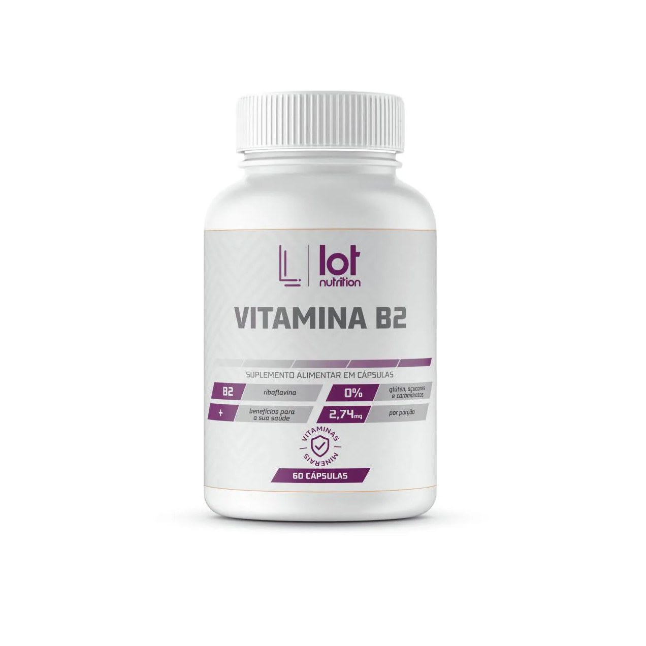 Vitamina B2 Riboflavina 60 cápsulas Lot Nutrition