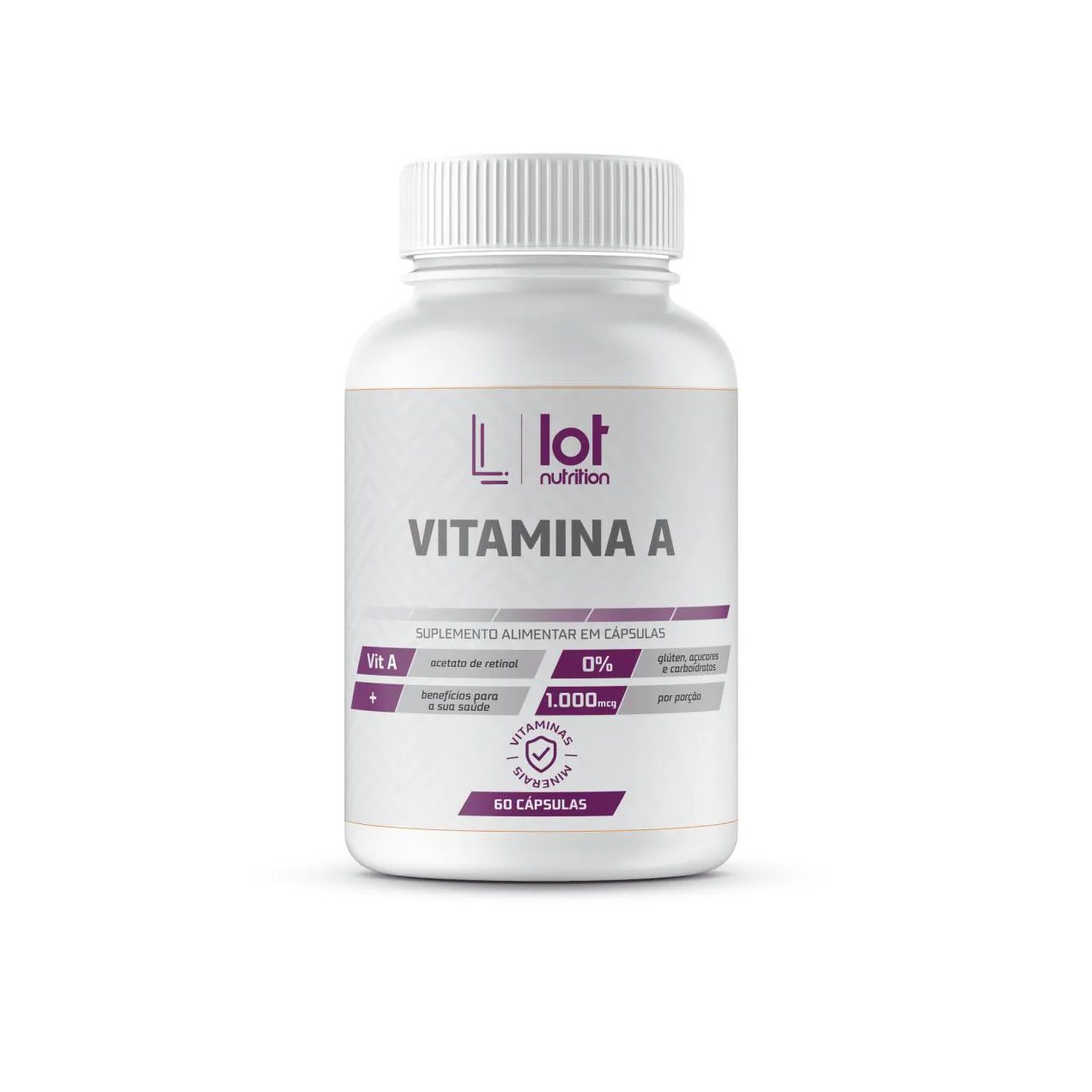 Vitamina A 1.000mcg 60 cápsulas Lot Nutrition