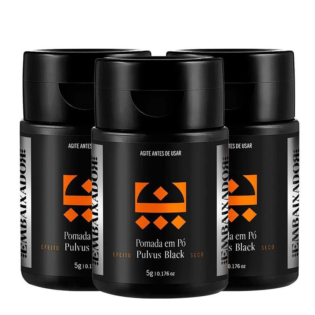 Kit 03 Pomada em Pó Pulvus Black Embaixador 5g
