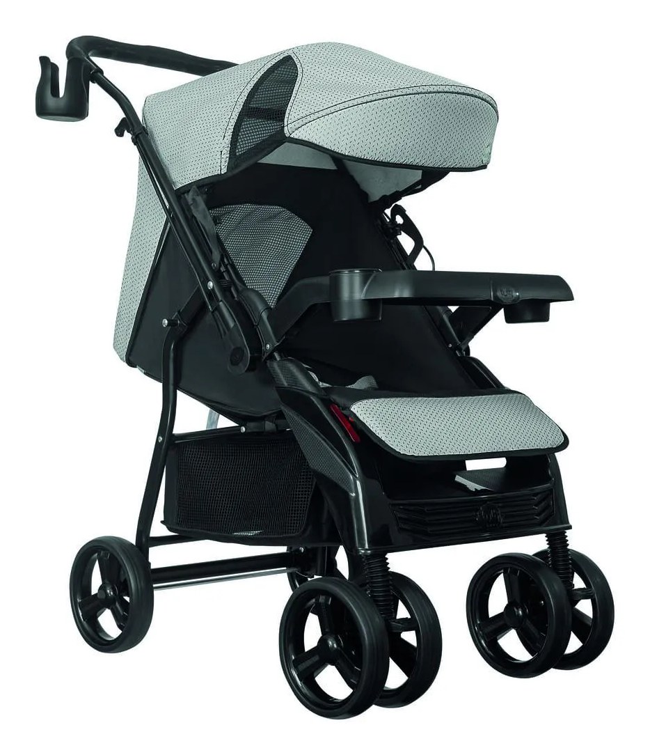 Carrinho de Bebê Nivo Tutti Baby Preto e Cinza