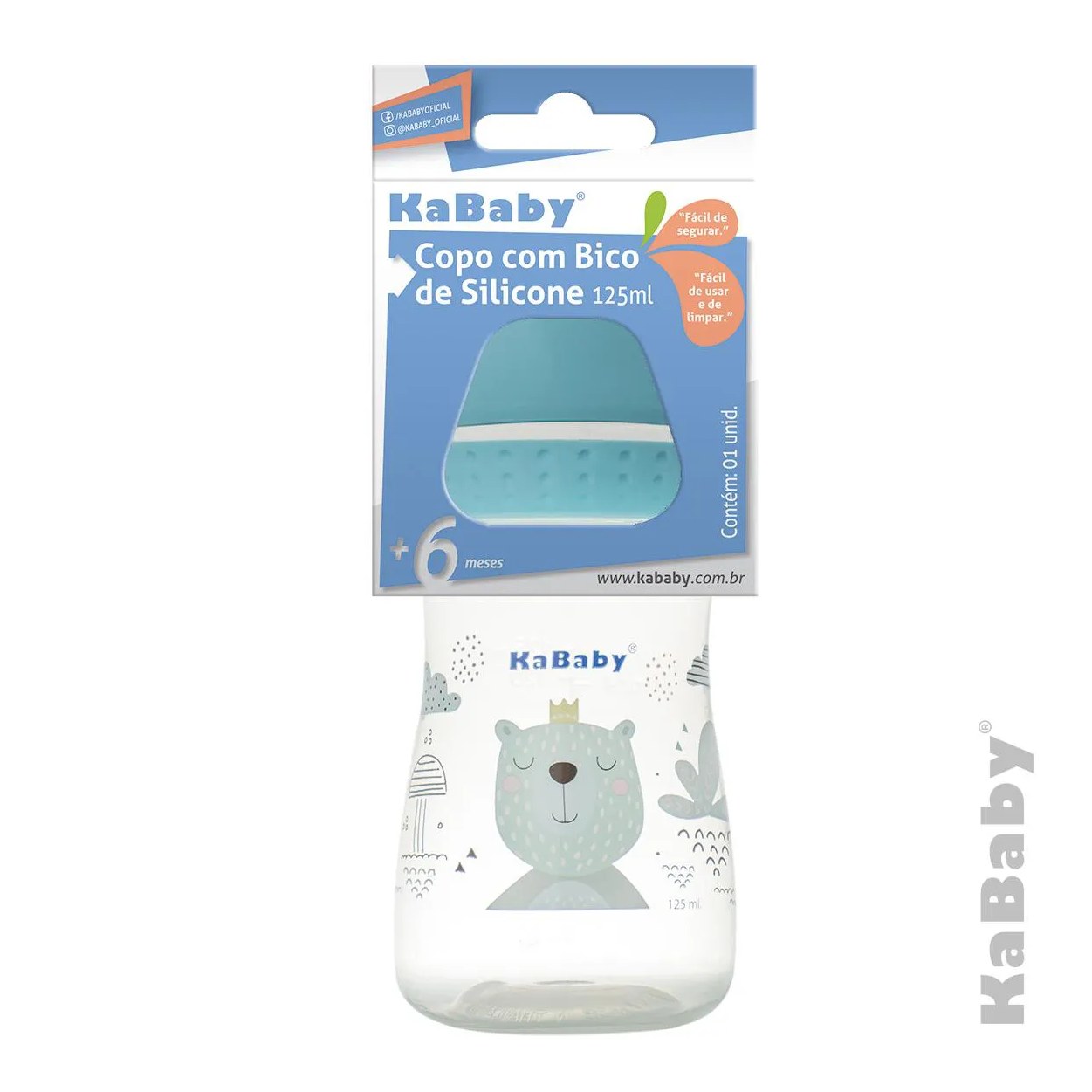 Copo 125ml com Bico de Silicone Azul