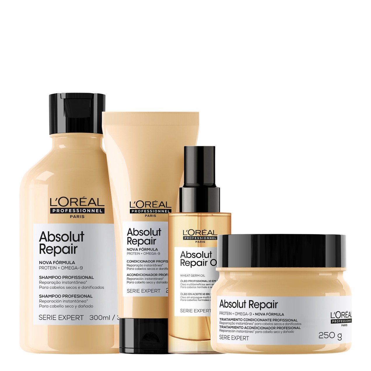 Kit L’Oréal Professionnel Serie Expert Absolut Repair Omega-9 + Protein Quarteto (4 Produtos)