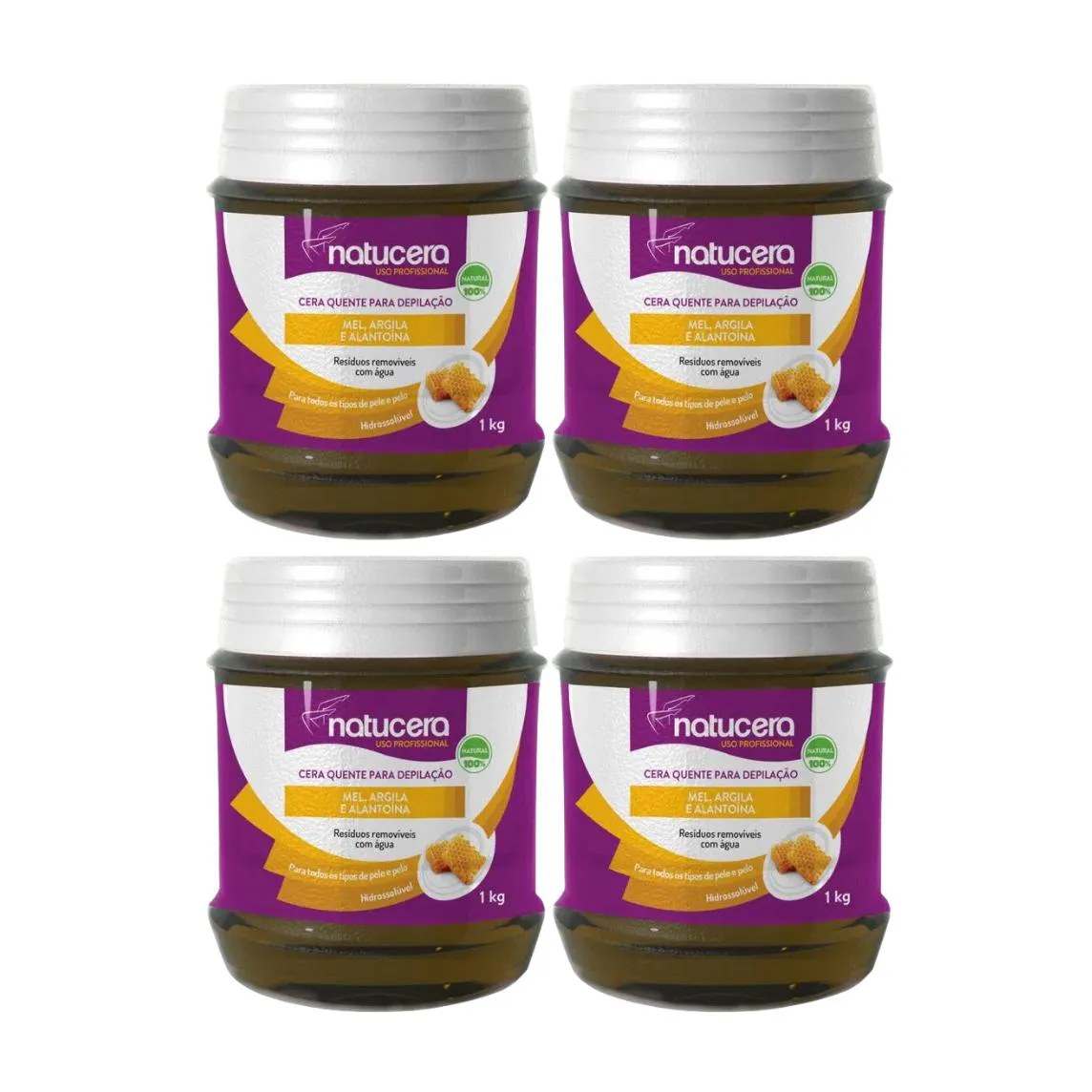Kit C4 Cera Quente Mel para Depilação 1kg – Natucera