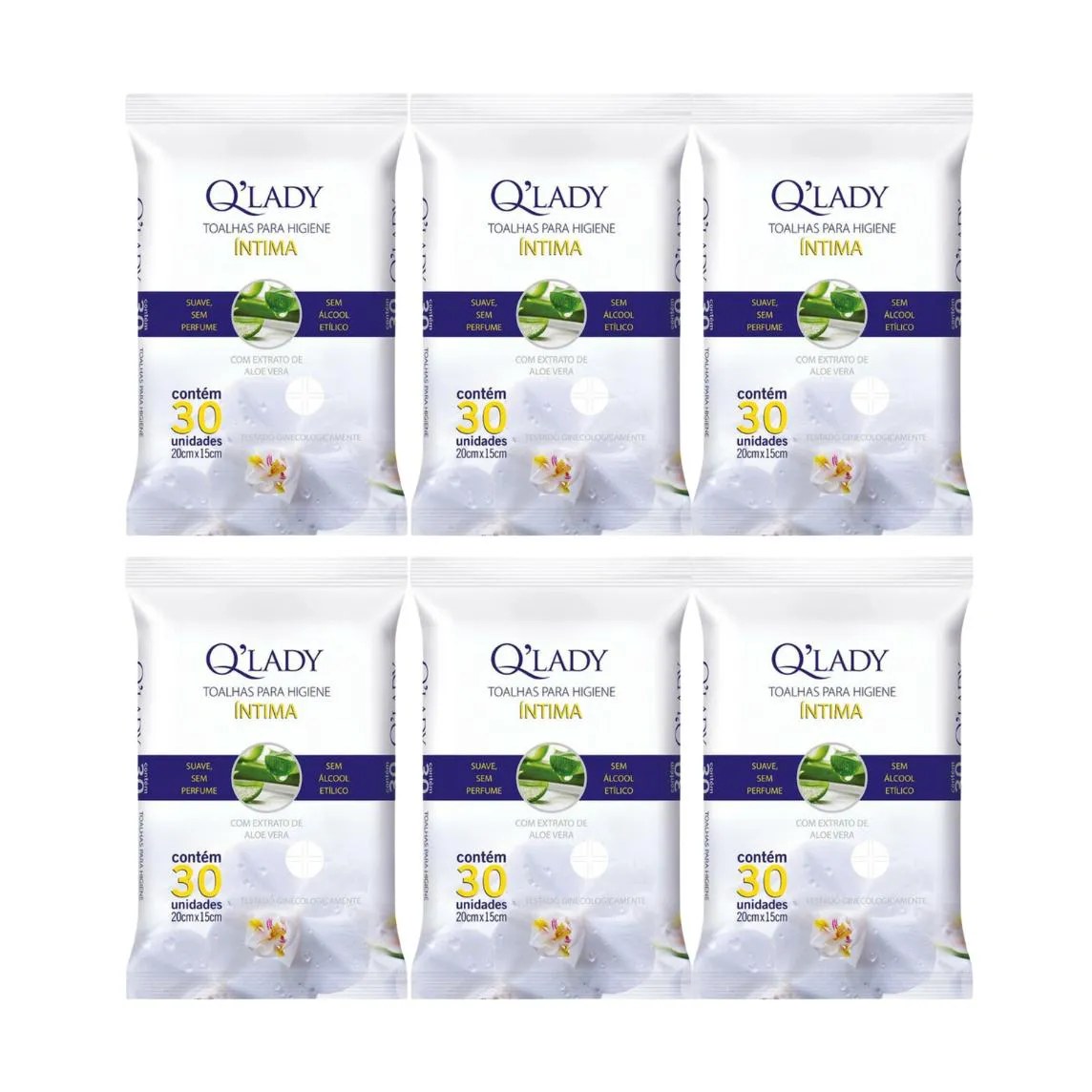 Kit C6 Toalhas Higiene sem Perfume Íntima C30 – Q Lady