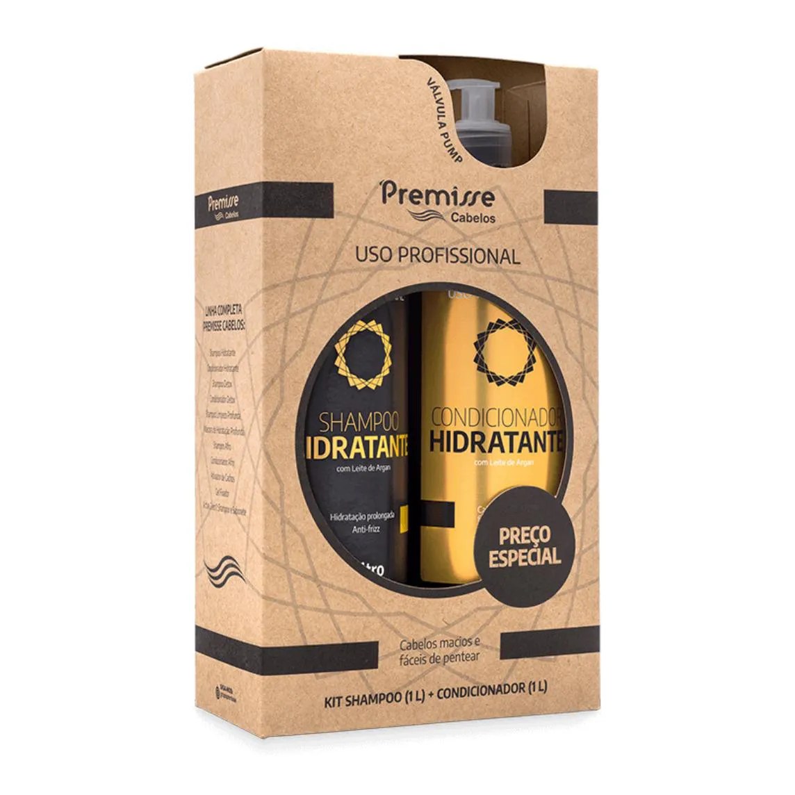 Kit Shampoo 1l com Condicionador 1l Hidratante - Premisse