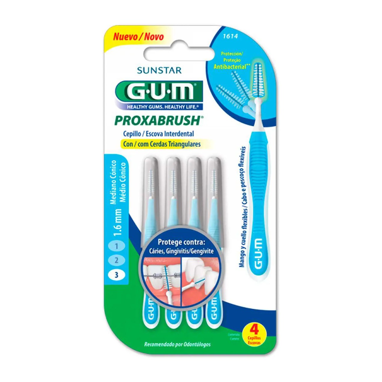 Escova de Dente Interdental G.U.M Proxabrush 1.6mm com 6 unidades