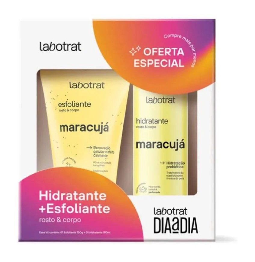 KIT LABOTRAT ESFOLIANTE + LIMPEZA CORPO E ROSTO MARACUJá