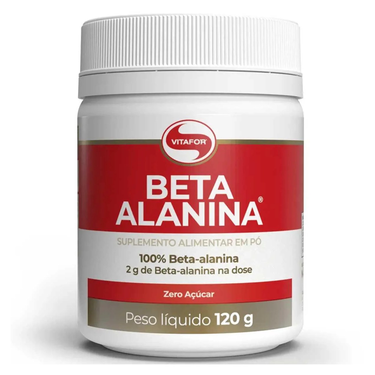 Beta Alanina em Pó 2000mg Por Dose 100% Pura 120g Vitafor