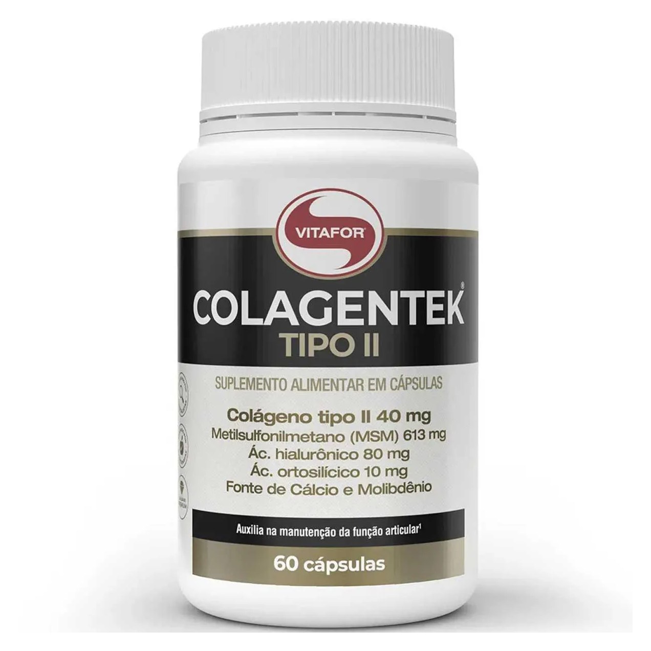 Colágeno Tipo 2 Colagentek Tipo Ii 790mg 60 cápsulas Vitafor