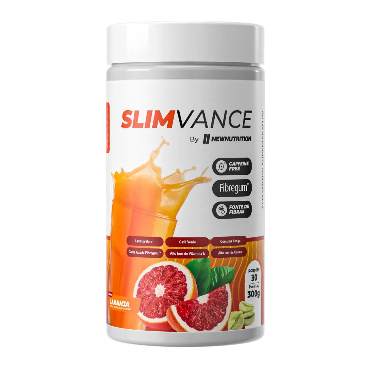 SLIMVANCE FIBRAS SEM CAFEINA 300G LARANJA