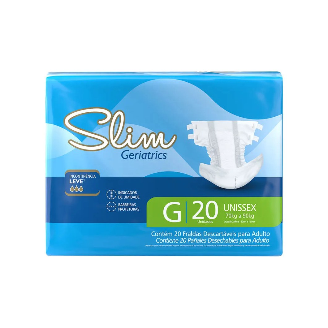Fralda Geriatrica Slim Leve Tamanho G Com 20 Unidades