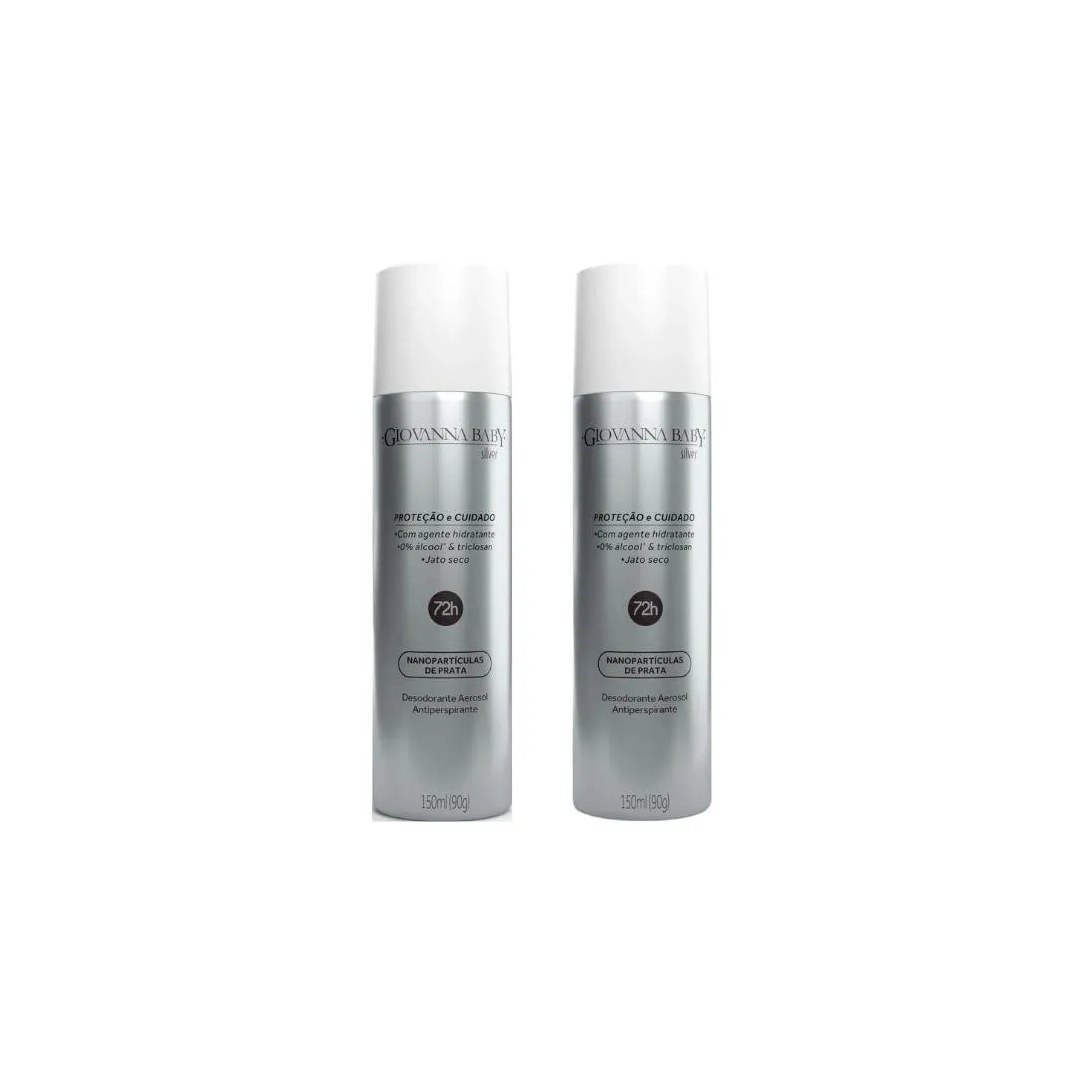 Desodorante Aero Giovanna Baby 150ml Silver - Kit C / 2un