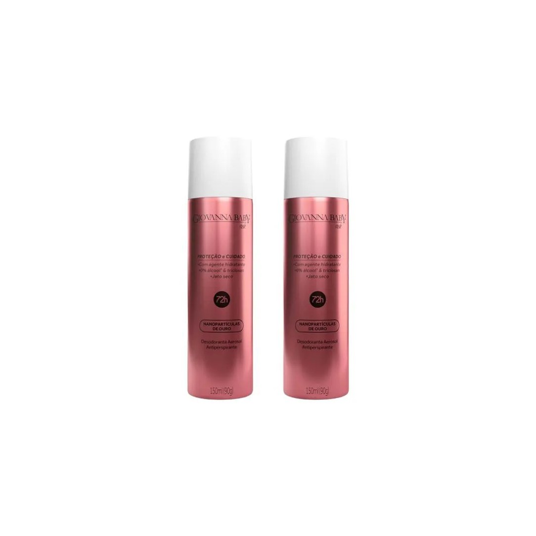 Desodorante Aero Giovanna Baby 150ml Rose - Kit C / 2un