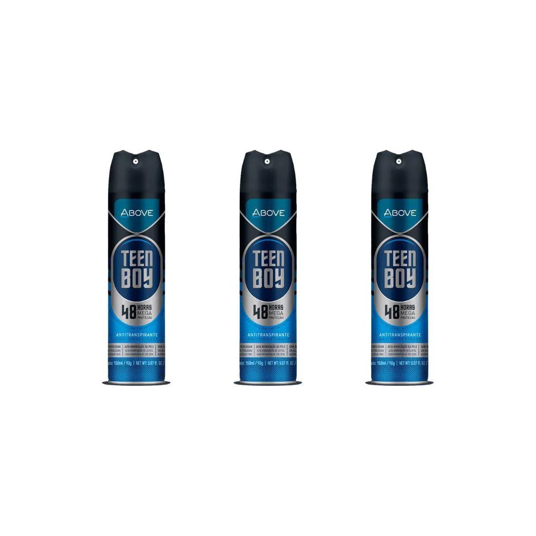 Desodorante Aerossol Above 150 Ml Masculino Teen Boy - Kit C/3un
