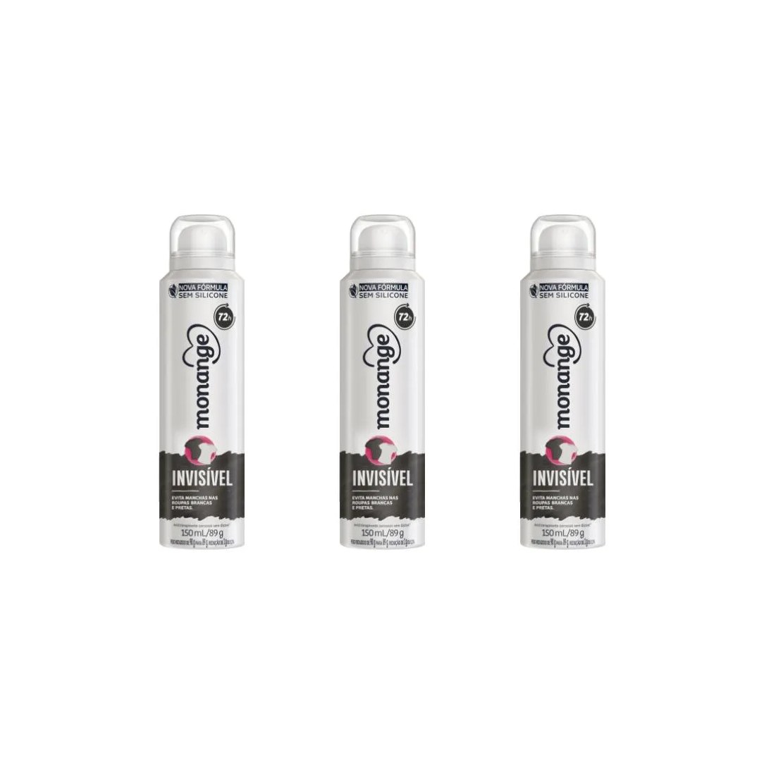 Desodorante Aero Monange Anti Invisível - Kit C / 3un