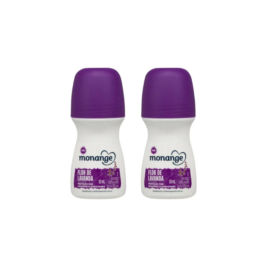 Desodorante Roll - On Monange 50ml Flor Lavanda - Kit C / 2un