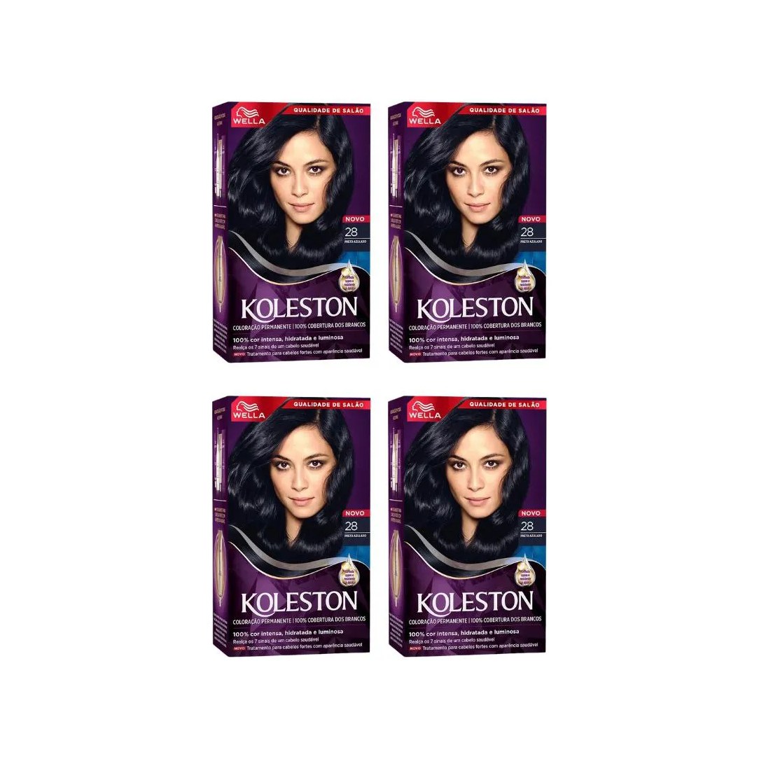 Coloraçao Koleston 28 Preto Azulado - Kit C / 4un