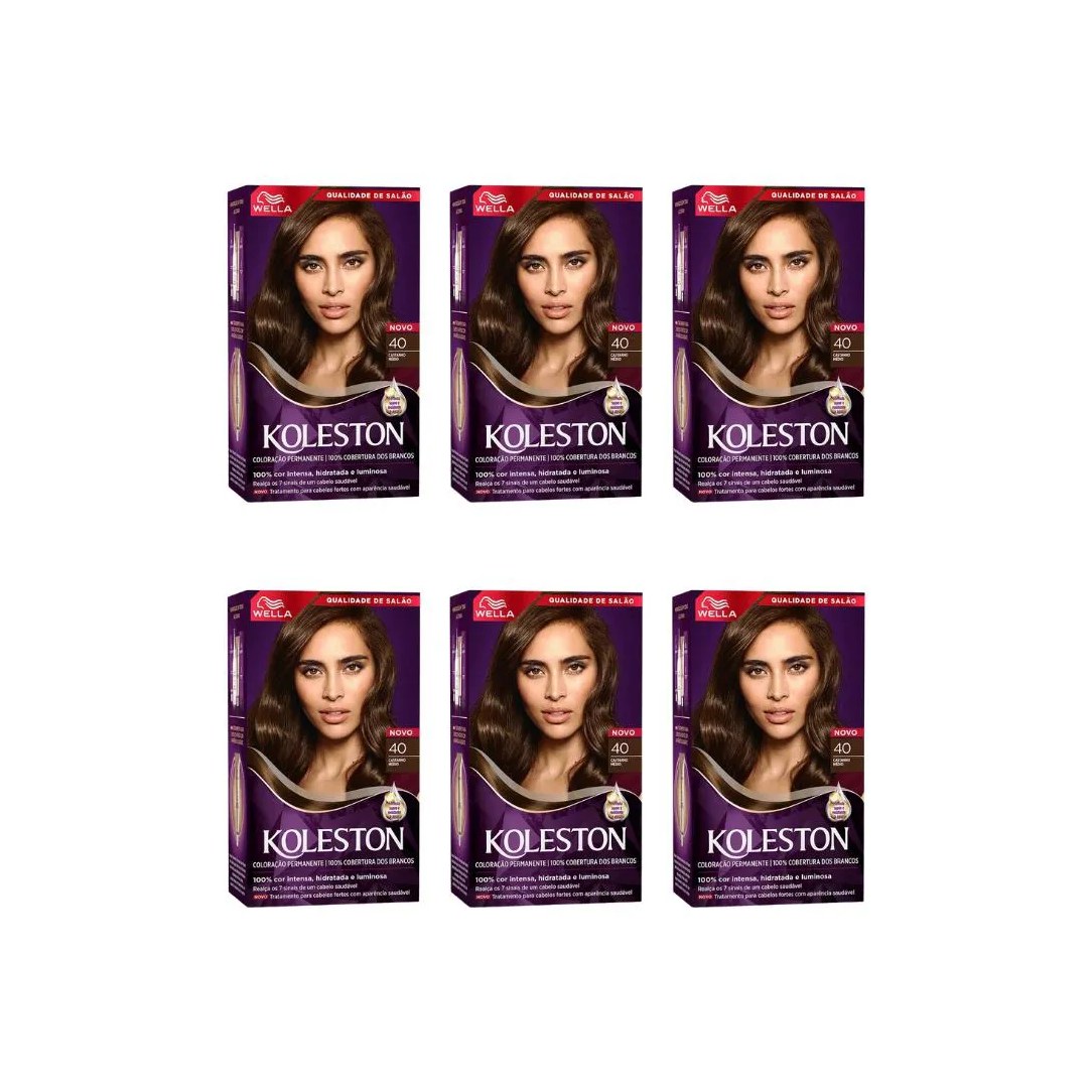Coloraçao Koleston 40 Castanho Medio - Kit C / 6un