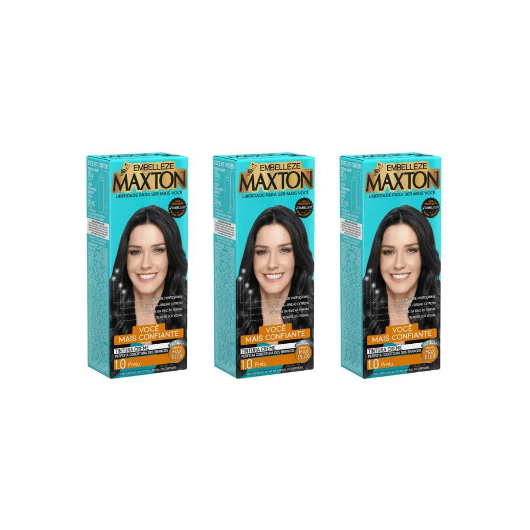 Coloraçao Maxton 1.0 Preto - Kit C / 3un