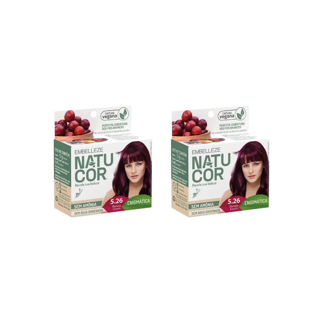 Coloraçao Natucor 5.26 Marsala Escuro - Kit C / 2un