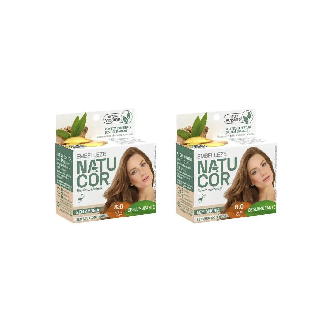 Coloraçao Natucor 8.0 Louro Claro - Kit C / 2un
